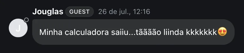 Jouglas: minha calculadora saiu tão linda